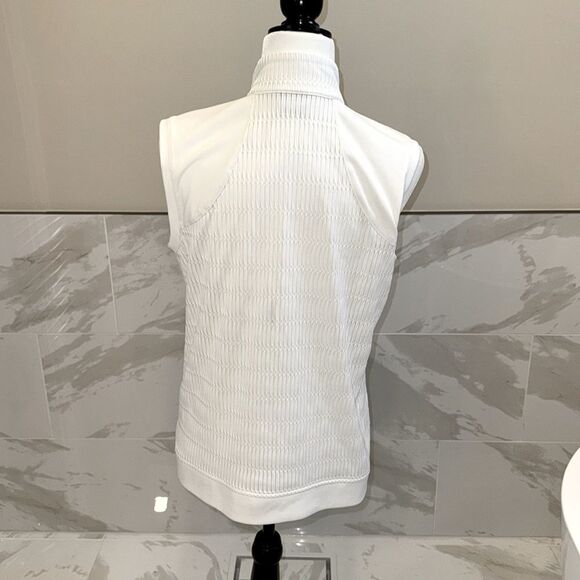Weekends By Chico's Women's(1) M Blouse Sleeveless Vest Full Zip White Medium - Picture 4 of 8